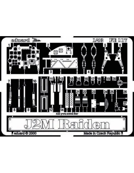 [NO_DESC] J2M Raiden, 1/48 - Eduard Accessories FE117