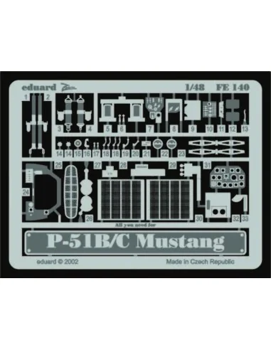 P-51B/C Mustang, 1/48 - Eduard Accessories FE140
