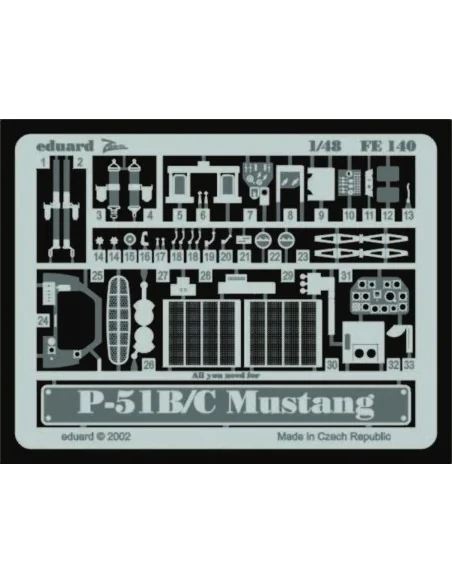 P-51B/C Mustang, 1/48 - Eduard Accessories FE140