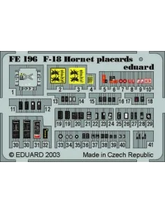F-18 Hornet placards, 1/48 - Eduard Accessories FE196