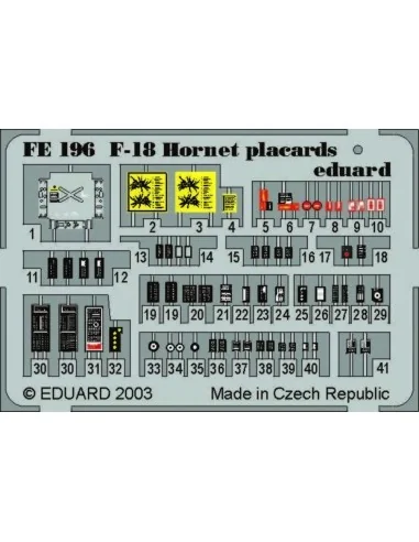 F-18 Hornet placards, 1/48 - Eduard Accessories FE196