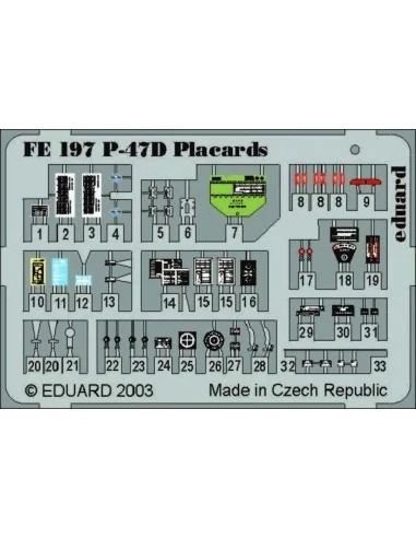 P-47D Thunderbolt Placards, 1/48 - Eduard Accessories FE197