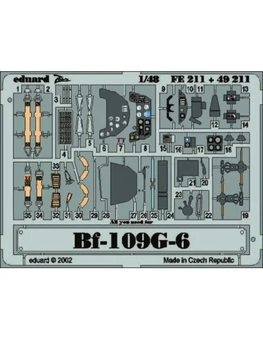 [NO_DESC] Bf-109-G-6, 1/48 - Eduard Accessories FE211