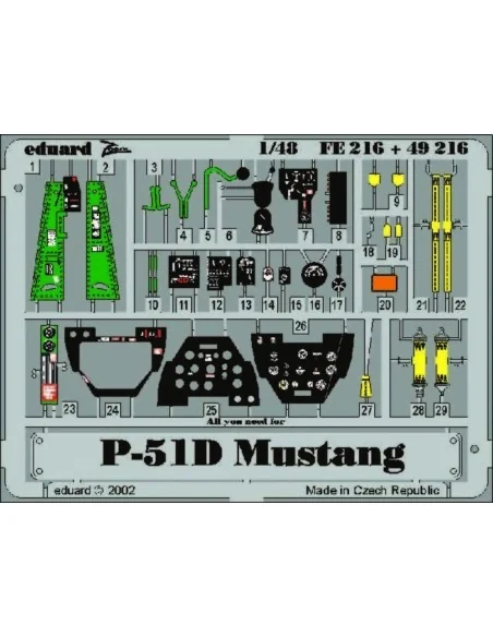 P-51D Mustang, 1/48 - Eduard Accessories FE216