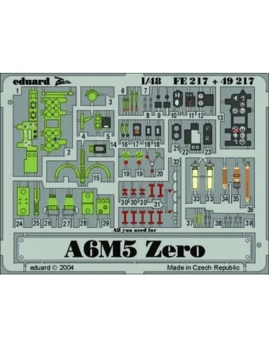 A6M5 Zero, 1/48 - Eduard Accessories FE217
