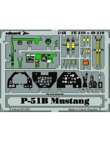 P-51B Mustang, 1/48 - Eduard Accessories FE219