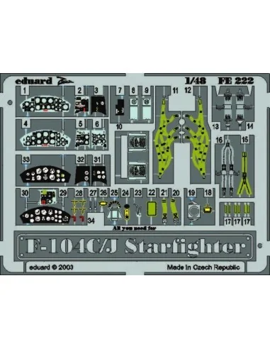 F-104C/J Starfighter, 1/48 - Eduard Accessories FE222