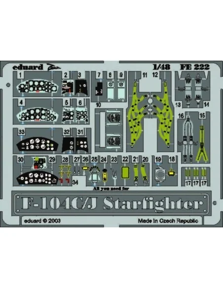 F-104C/J Starfighter, 1/48 - Eduard Accessories FE222