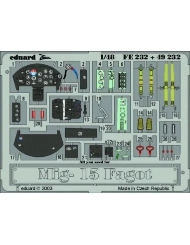 MiG-15 Fagot, 1/48 - Eduard Accessories FE232