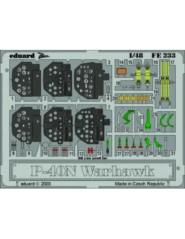 P-40N Warhawk, 1/48 - Eduard Accessories FE233