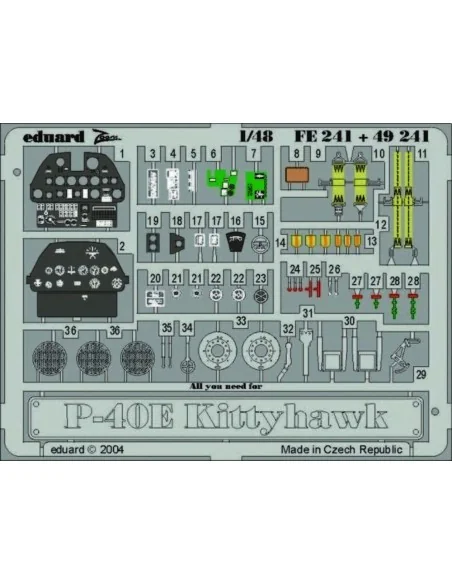 P-40E Kittyhawk, 1/48 - Eduard Accessories FE241