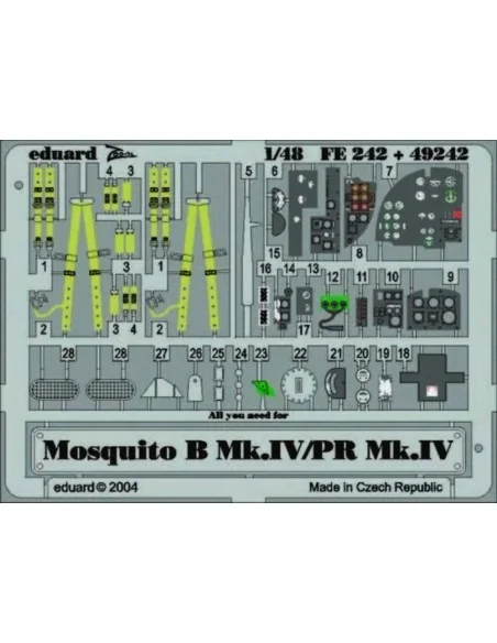 Mosquito B.Mk.IV/PR Mk.IV für Tamiya Bausatz, 1/48 - Eduard Accesso...
