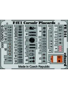 F4U-1 Corsair placards, 1/48 - Eduard Accessories FE244