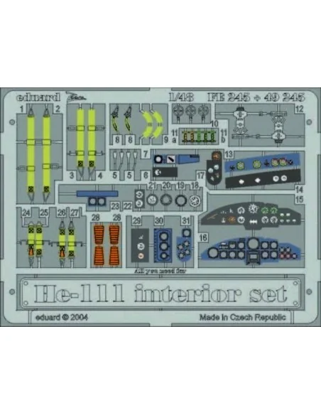 Heinkel He 111, Interior set, 1/48 - Eduard Accessories FE245