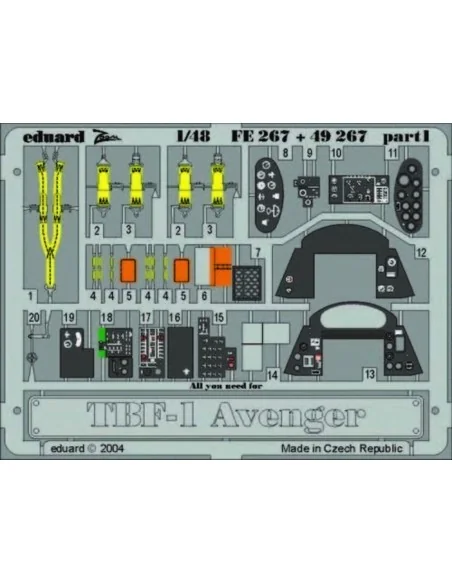 [NO_DESC] TBF-1 Avenger, 1/48 - Eduard Accessories FE267