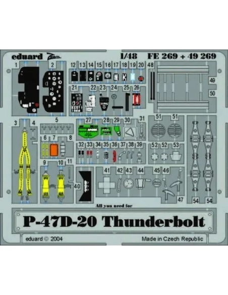 P-47D-20 Thunderbolt, 1/48 - Eduard Accessories FE269