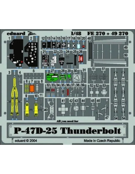 P-47D-25 Thunderbolt, 1/48 - Eduard Accessories FE270