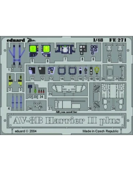 [NO_DESC] AV-8B Harrier II Plus, 1/48 - Eduard Accessories FE271