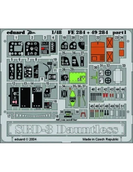 SBD-3 Dauntless, 1/48 - Eduard Accessories FE284
