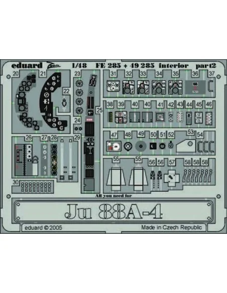 Ju 88A-4 interior, 1/48 - Eduard Accessories FE285