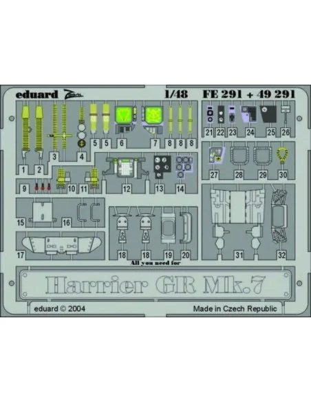 Harrier GR Mk.7, 1/48 - Eduard Accessories FE291