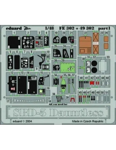 SBD-5 Dauntless, 1/48 - Eduard Accessories FE302