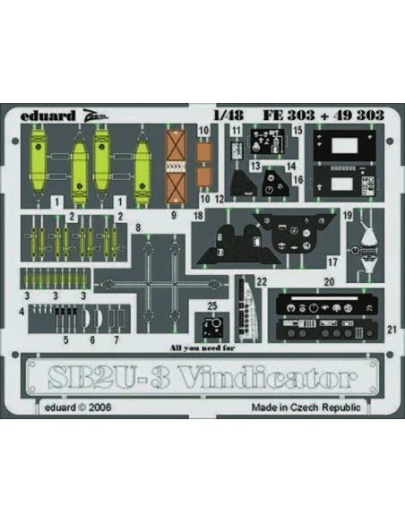 SB2U-3 Vindicator für Accurate Miniatures Bausatz, 1/48 - Eduard Ac...