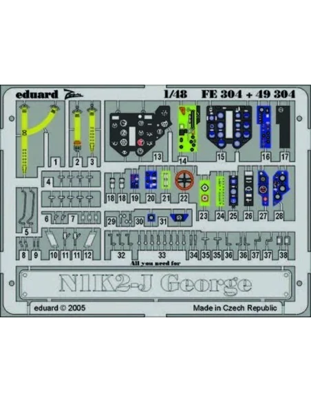 N1K2-J George für Hasegawa Bausatz, 1/48 - Eduard Accessories FE304