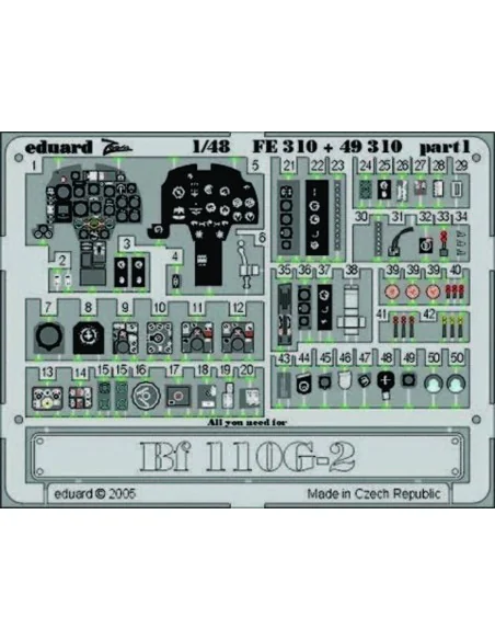 Bf 110G-2 für Revell/Monogram, 1/48 - Eduard Accessories FE310