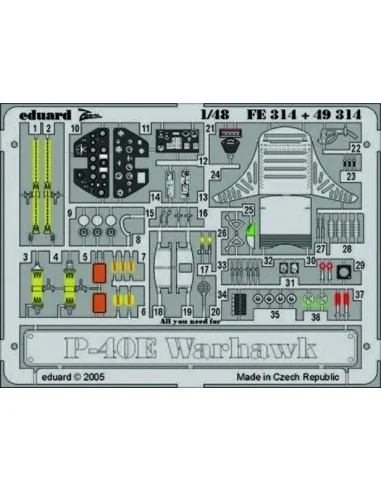 P-40E Warhawk, 1/48 - Eduard Accessories FE314