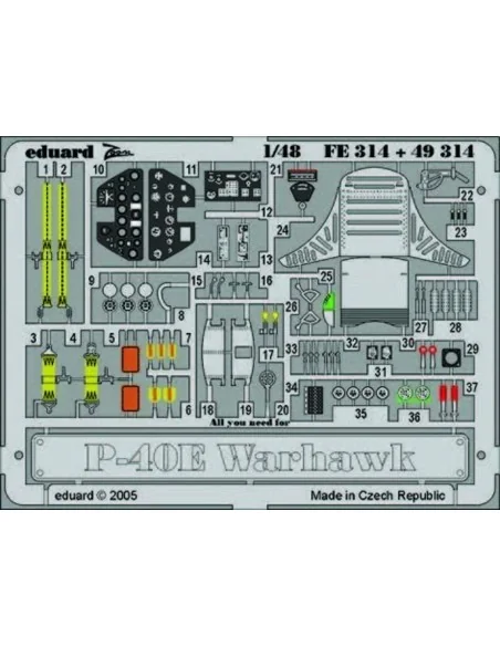 [NO_DESC] P-40E Warhawk, 1/48 - Eduard Accessories FE314