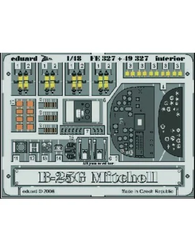 B-25G Mitchell interior Für Accurate Miniatures Bausatz, 1/48 - Edu...