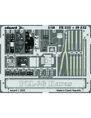 PZL-23 Karas für Mirage Bausatz, 1/48 - Eduard Accessories FE352