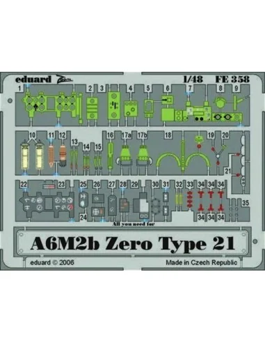[NO_DESC] A6M2b Zero type 21, 1/48 - Eduard Accessories FE358
