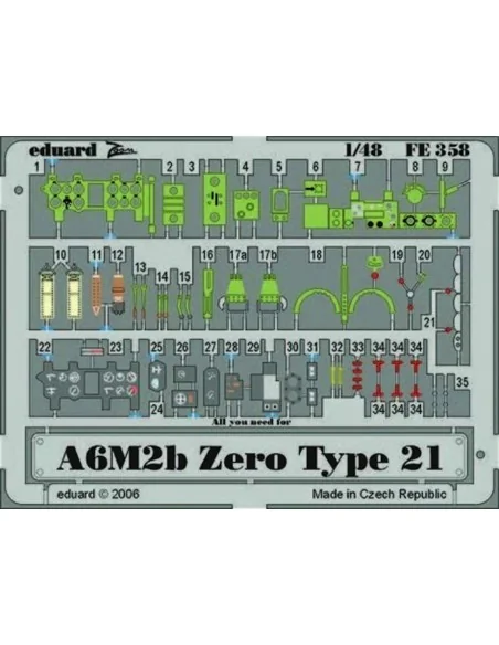 A6M2b Zero type 21, 1/48 - Eduard Accessories FE358