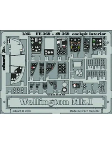 Wellington Mk.I cockpit interior für Trumpeter Bausatz, 1/48 - Edua...