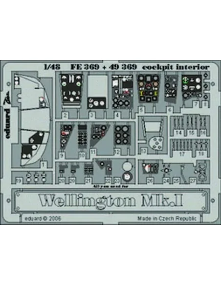 Wellington Mk.I cockpit interior für Trumpeter Bausatz, 1/48 - Edua...