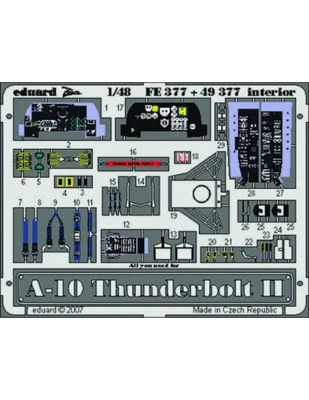 A-10 Thunderbolt II interior Für Italeri Bausatz, 1/48 - Eduard Acc...
