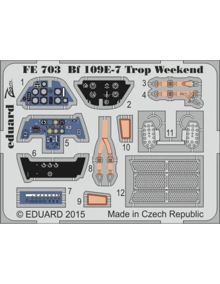 Bf 109E-7 Trop Weekend for Eduard, 1/48 - Eduard Accessories FE703