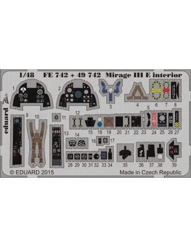 Mirage III E interior for Kinetic, 1/48 - Eduard Accessories FE742
