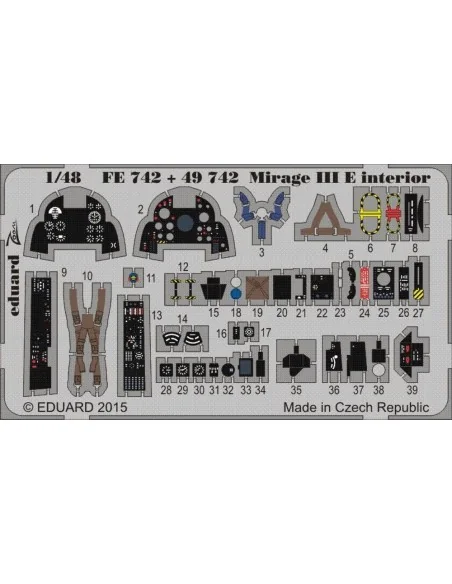 Mirage III E interior for Kinetic, 1/48 - Eduard Accessories FE742