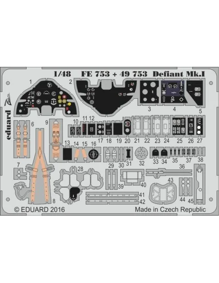 Defiant Mk.I for Airfix, 1/48 - Eduard Accessories FE753