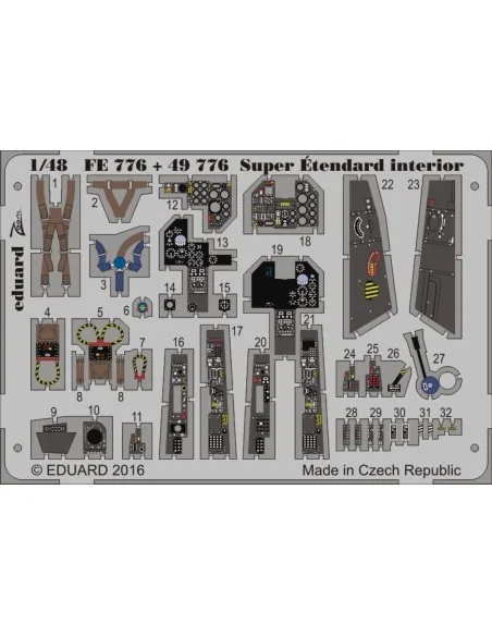 [NO_DESC] Super Etendard interior for Kinetic, 1/48 - Eduard Access...