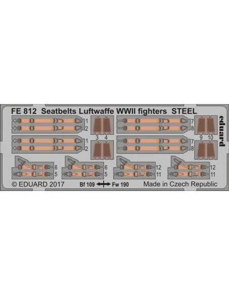 Seatbelts Luftwaffe WWII fighters STEEL, 1/48 - Eduard Accessories ...