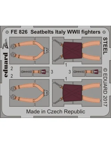Seatbelts Italy WWII fighters STEEL, 1/48 - Eduard Accessories FE826