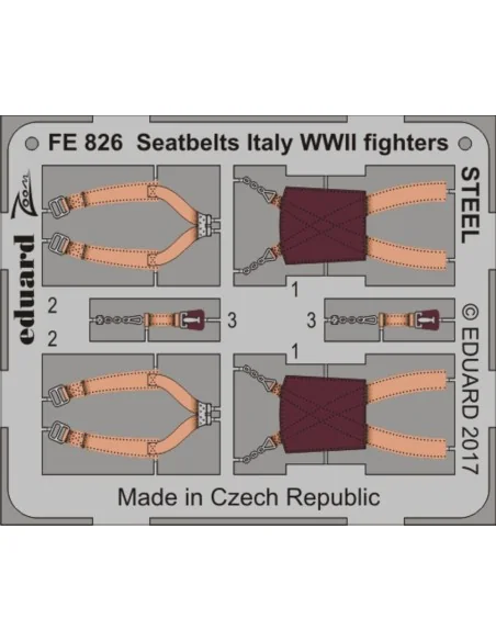 Seatbelts Italy WWII fighters STEEL, 1/48 - Eduard Accessories FE826