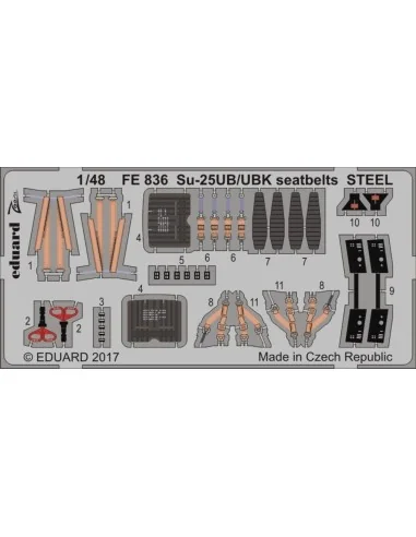 Su-25UB/UBK seatbelts STEEL for SMER, 1/48 - Eduard Accessories FE836