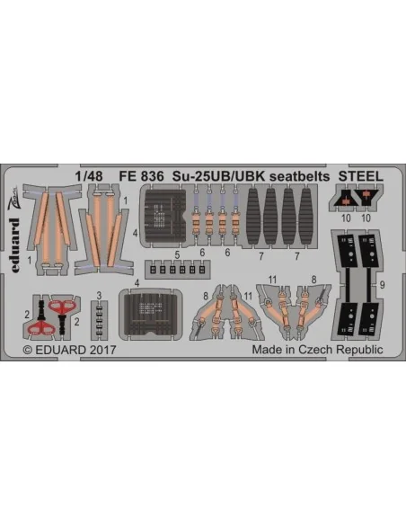 Su-25UB/UBK seatbelts STEEL for SMER, 1/48 - Eduard Accessories FE836