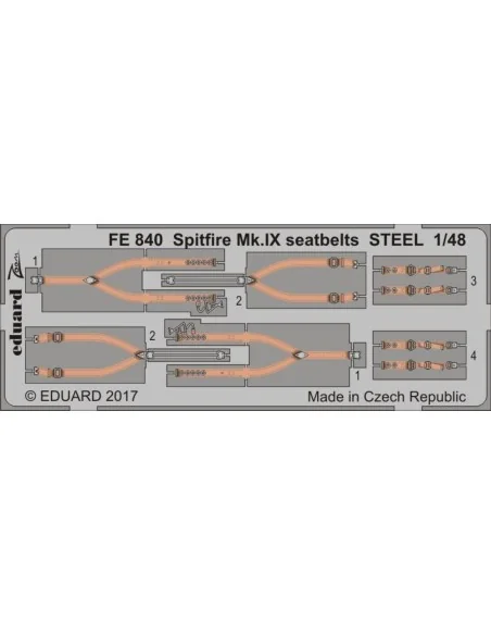 Spitfire Mk.IX seatbelts STEEL f.Eduard, 1/48 - Eduard Accessories ...