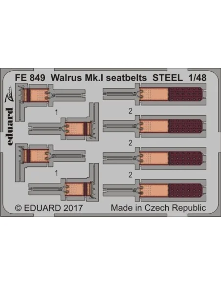 Walrus Mk.I seatbelts STEEL for Airfix, 1/48 - Eduard Accessories F...